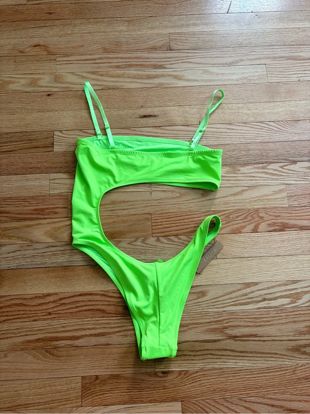 SKIMSS trapless  Recycled Swim  Monokini (Neon Green)Large New With Tags